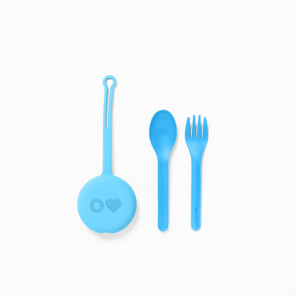 OmieBox OmiePod Kids Utensils Set with Case - 2 Piece Plastic