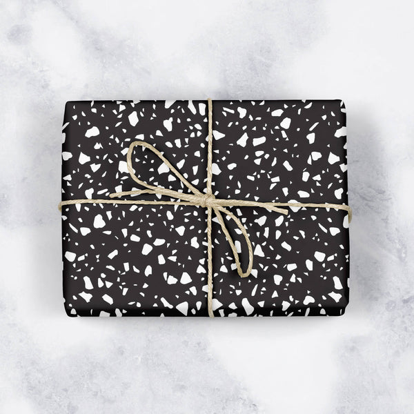 Terrazzo Black Gift Wrap - 3 Sheets by MellowWorks – Mochi Kids