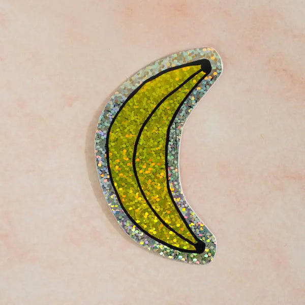 Glitter Banana Sticker by Jenny Lemons