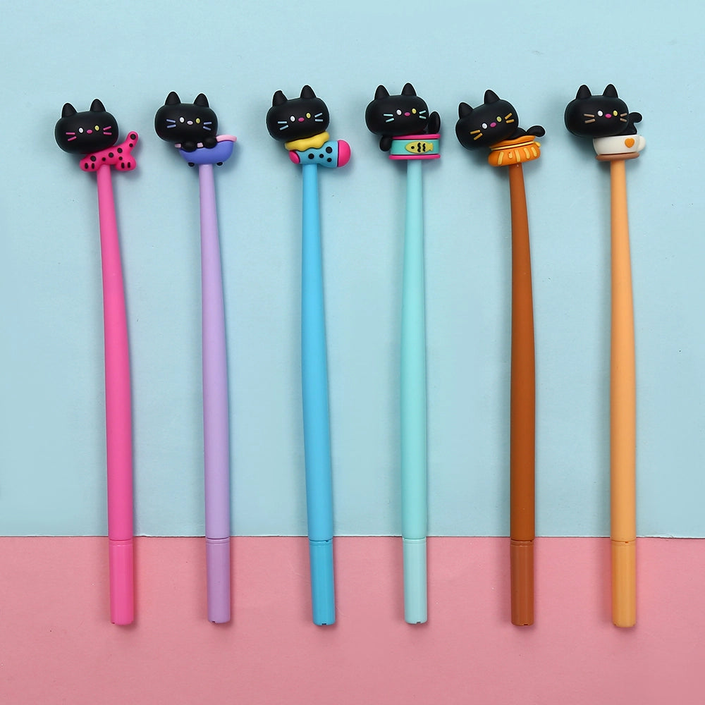 Black Cat Wiggle Gel Pen by BCmini