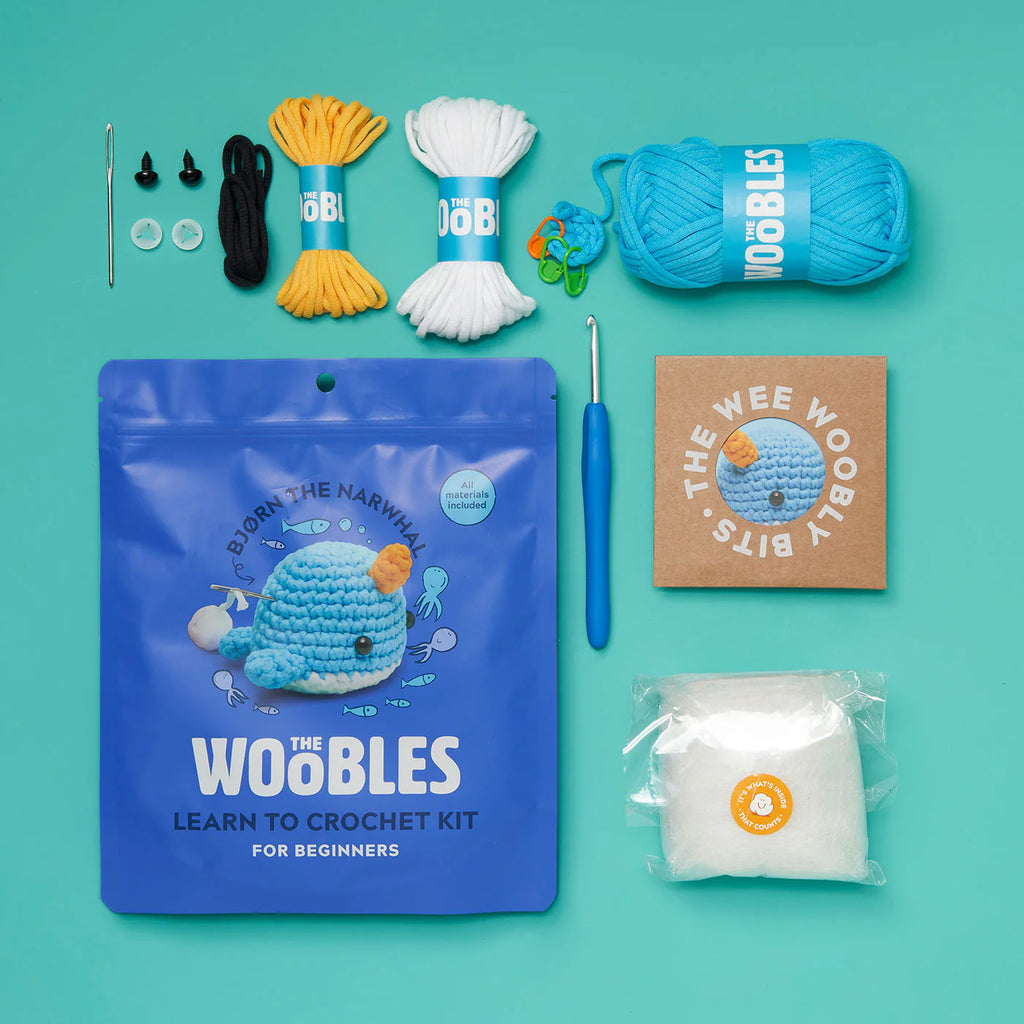 Bjorn The Narwhal Beginner Crochet Kit by The Woobles