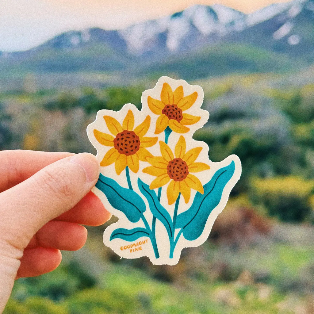 Arrowleaf Balsamroot Sticker by Goodnight Pine