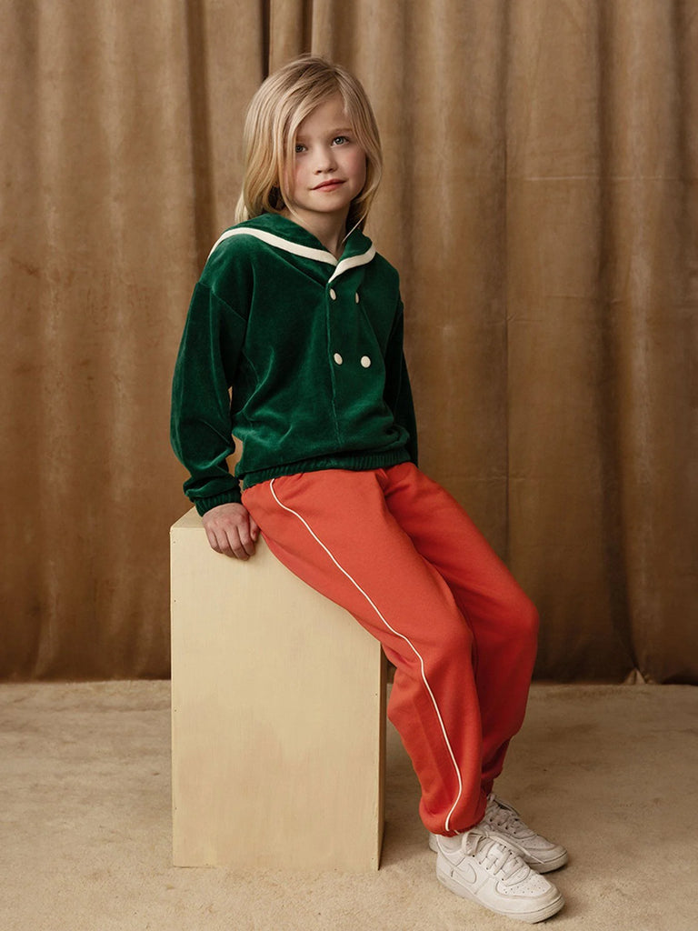 Piping Sweatpants-Red by Mini Rodini