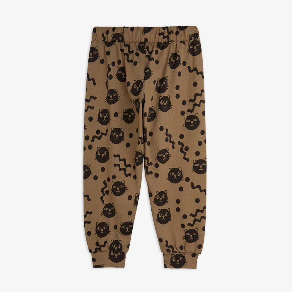 Squiggly Cats Trousers-Brown by Mini Rodini