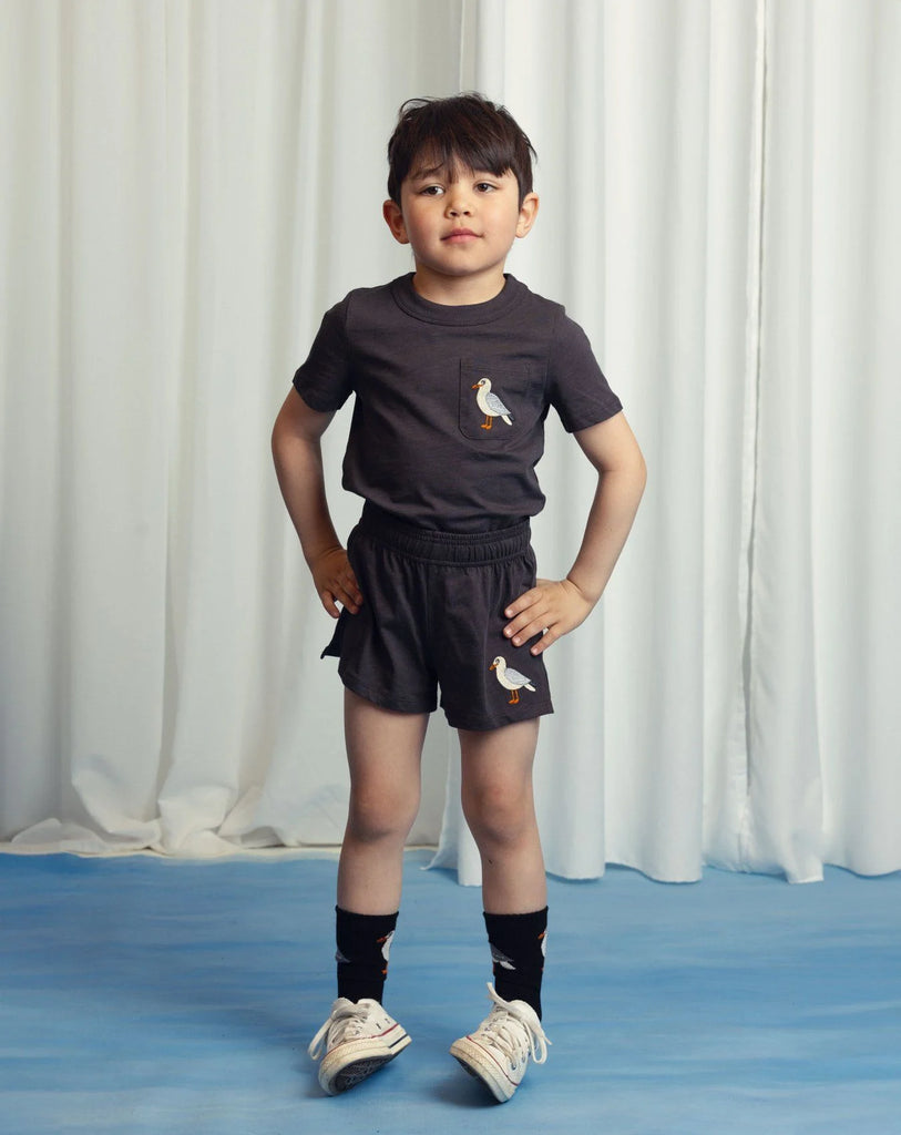 Seagull Embroidered Shorts by Mini Rodini