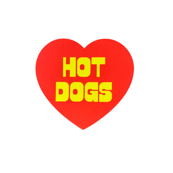 Hot Dogs Heart Sticker by The Silver Spider