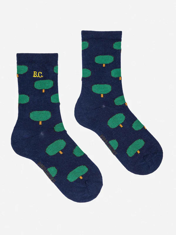 SALE Green Tree All Over Long Socks by Bobo Choses