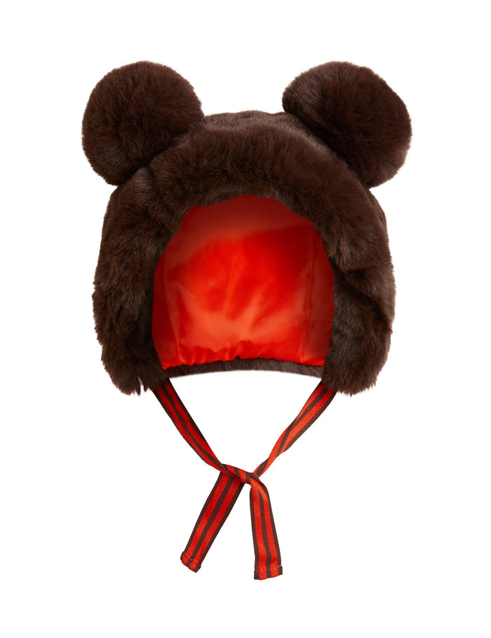 Faux Fur Ear Hat by Mini Rodini