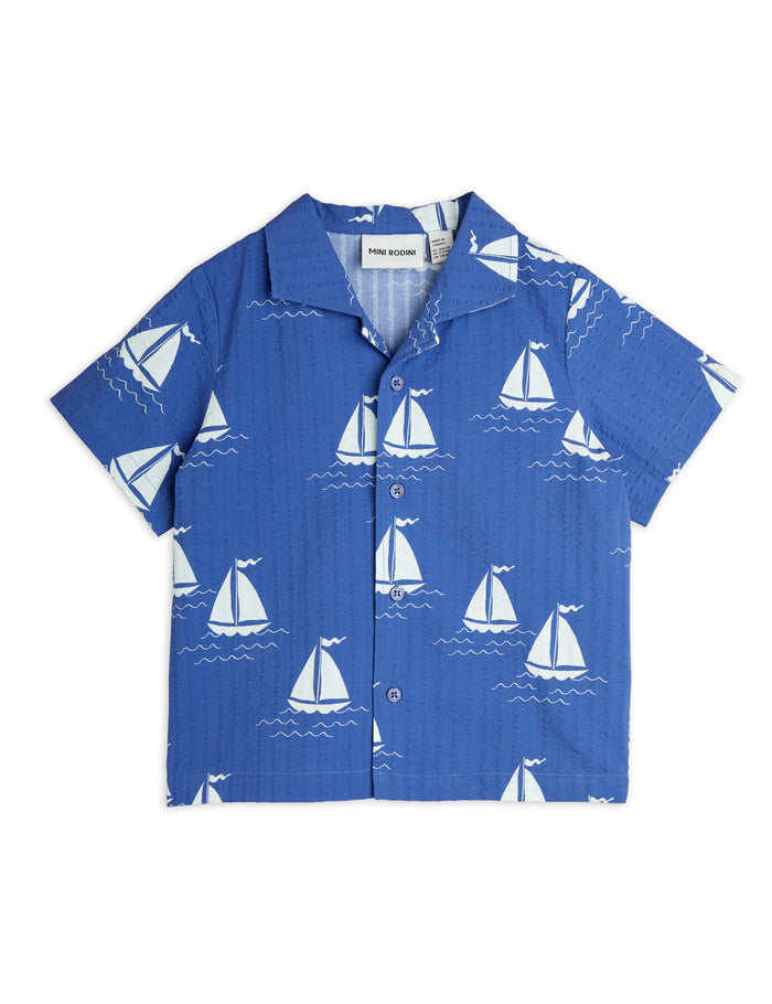 Sailing Boats Woven Shirt by Mini Rodini