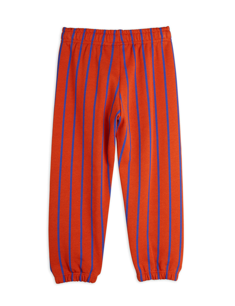 Red and Blue Vertical Stripe Sweatpants by Mini Rodini