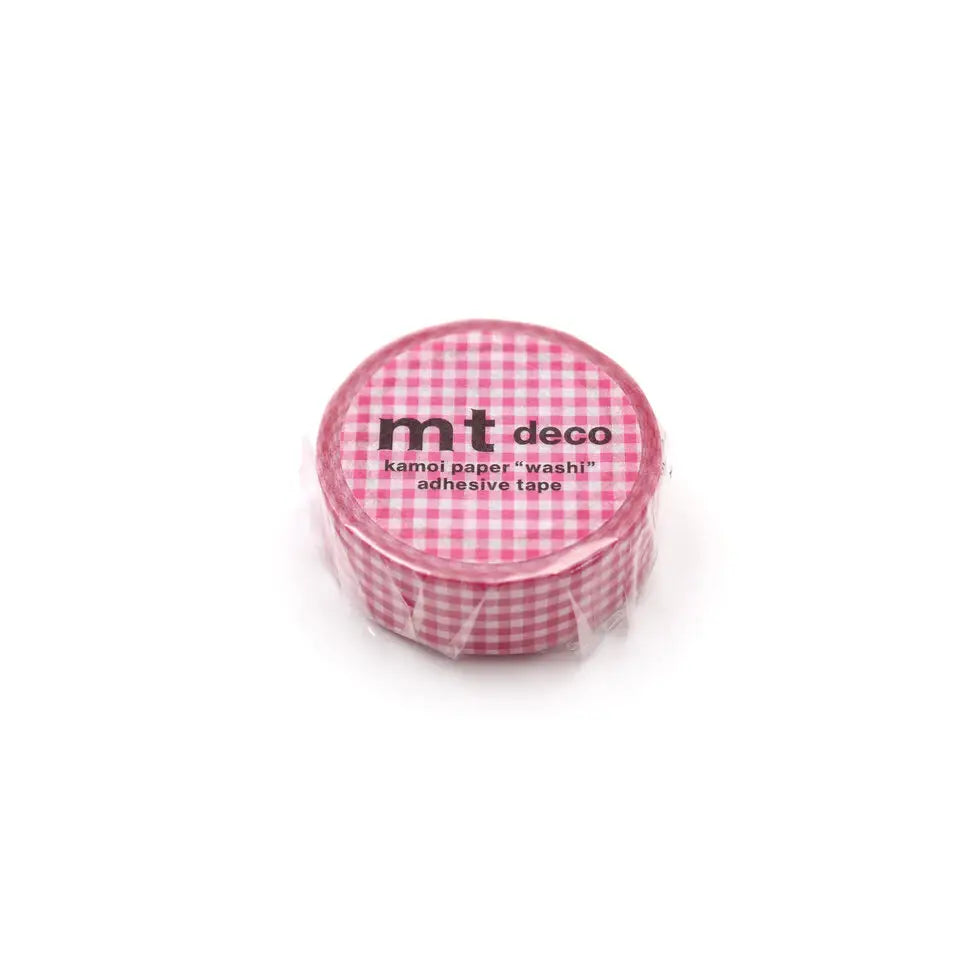 Pink Gingham Washi Tape by MT Kamoi Kakoshi