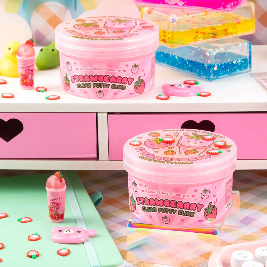 Straw-Bearry Putty Clear Slime by The Kawaii Company