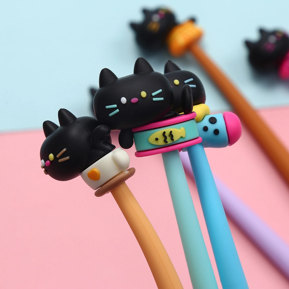 Black Cat Wiggle Gel Pen by BCmini