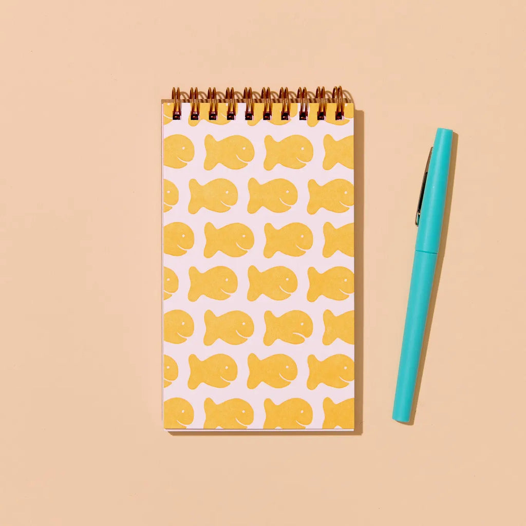 Goldfish Crackers Letterpress Spiral Pocket Size Notebook by And Here We Are