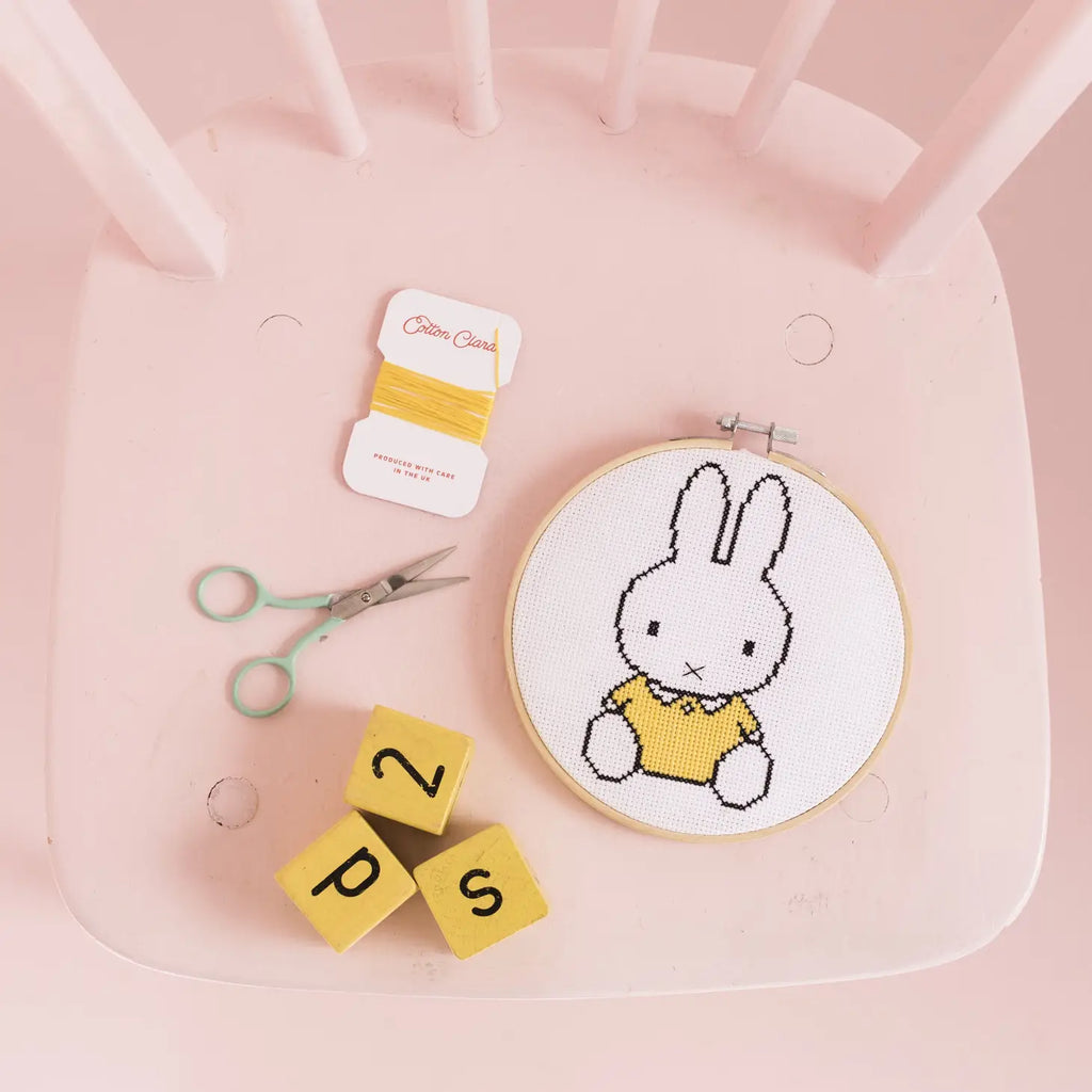 Miffy Yellow Cross Stitch Kit by Cotton Clara