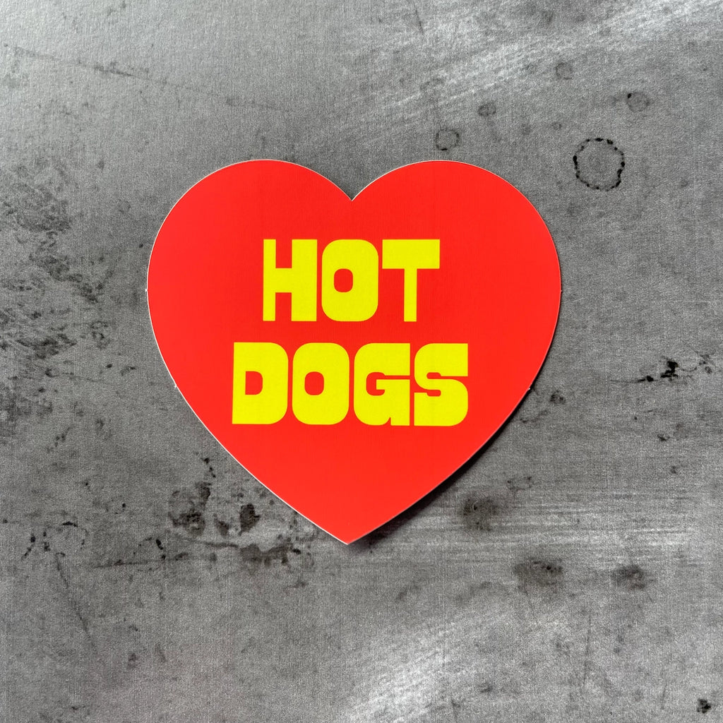 Hot Dogs Heart Sticker by The Silver Spider