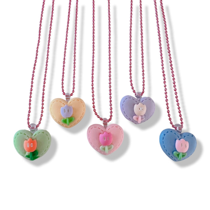 Tulip Heart Necklace by Pop Cutie