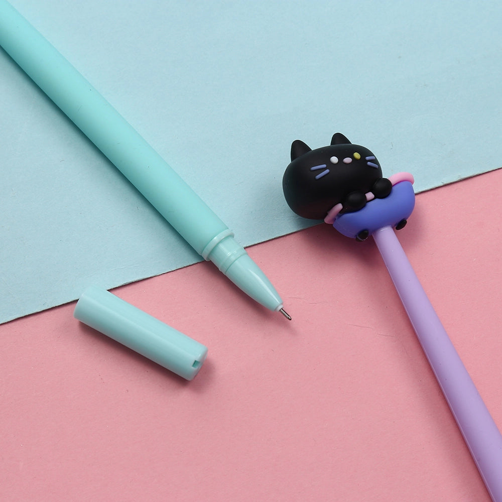 Black Cat Wiggle Gel Pen by BCmini