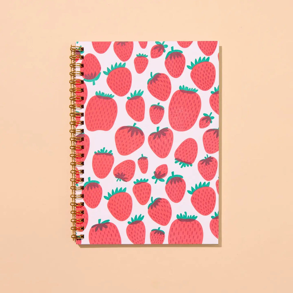 Strawberry Letterpress Spiral Notebook by And Here We Are