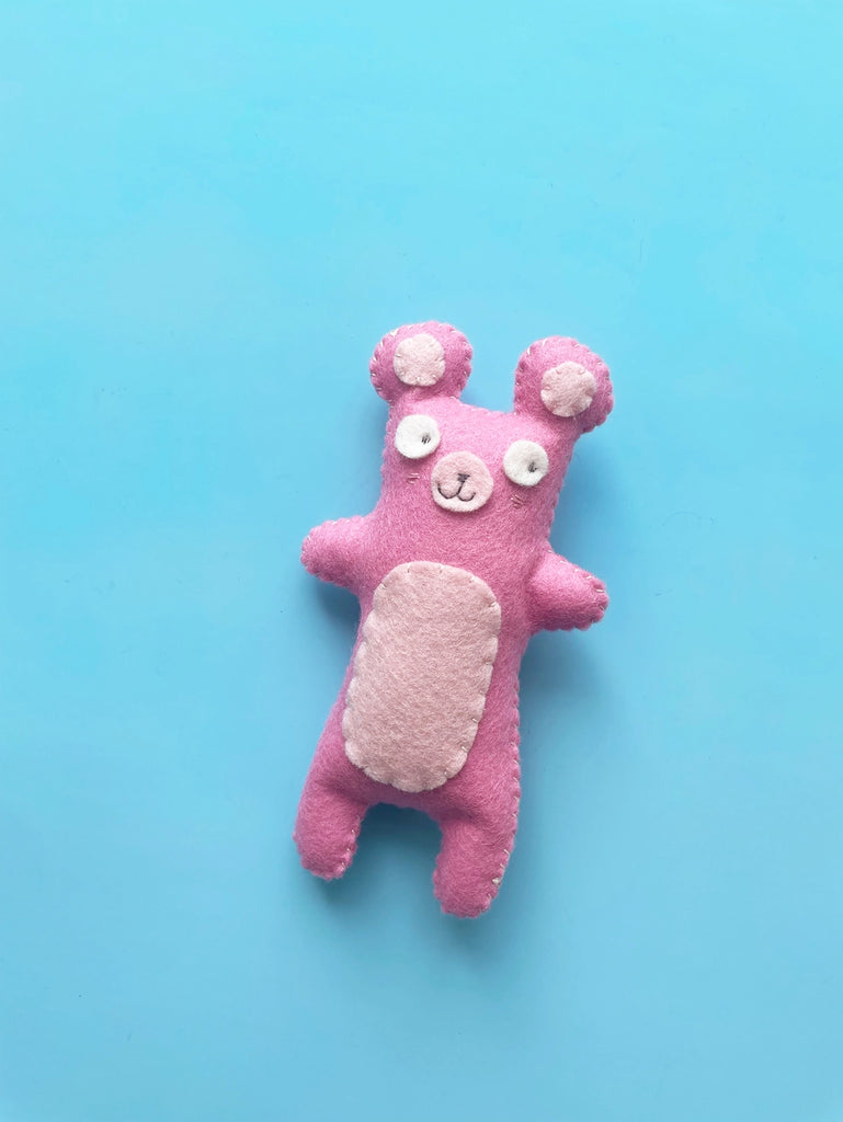 Pink Bear Felt Friends Sewing Kit by Fair Play Projects