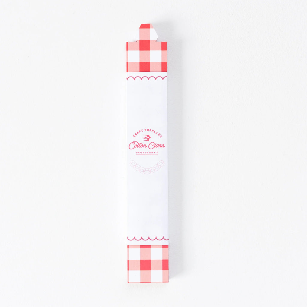 Red Gingham Paper Chain Kit by Cotton Clara