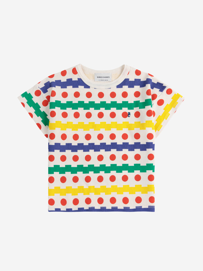 Geometric All Over Waffle T-Shirt by Bobo Choses