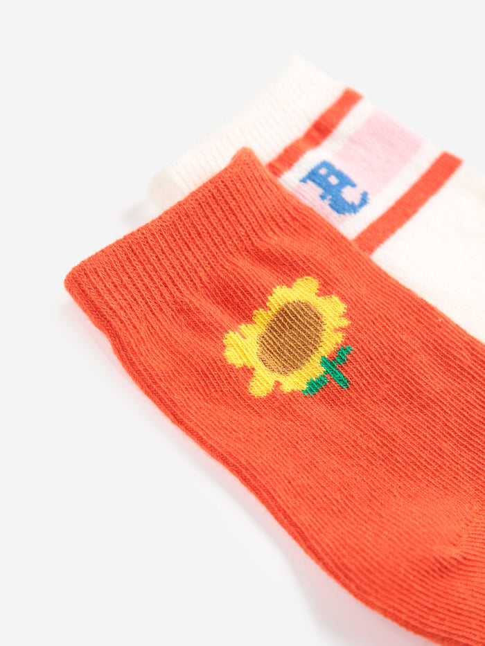 Baby Sunflower Short Socks 2 Pack by Bobo Choses