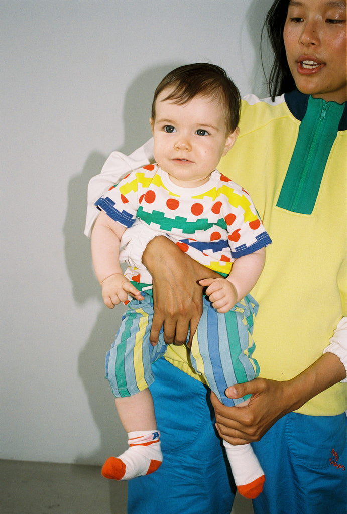 Baby Geometric All Over Waffle T-shirt by Bobo Choses