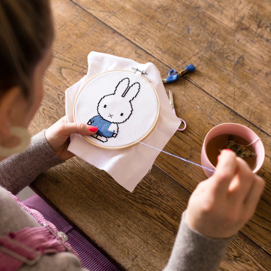 Miffy Blue Cross Stitch Kit by Cotton Clara