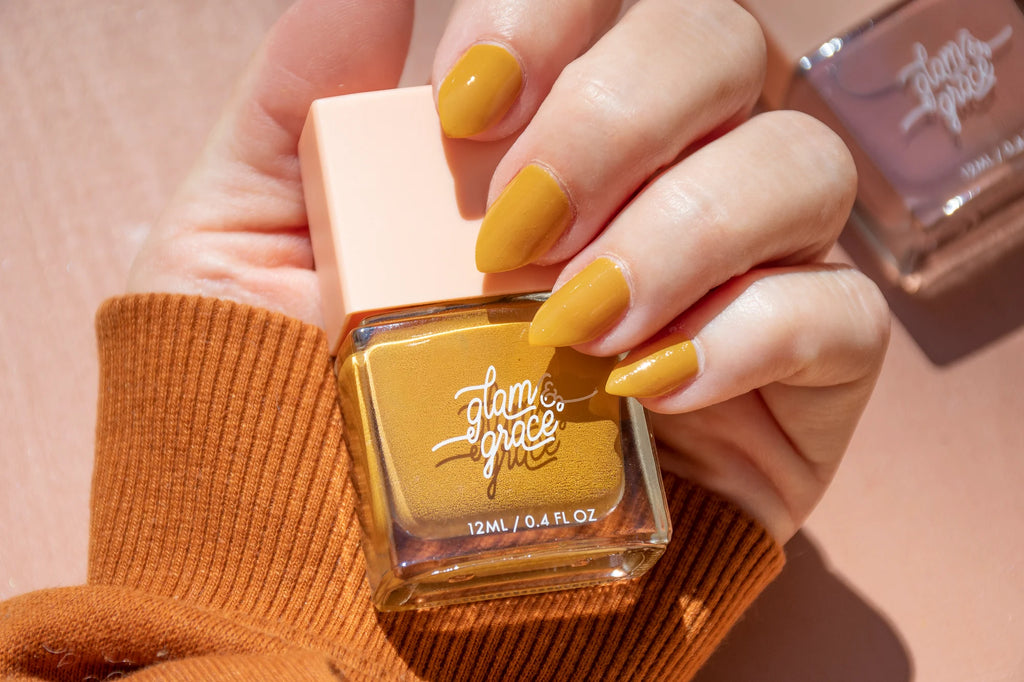 Mustard Nail Polish by Glam and Grace