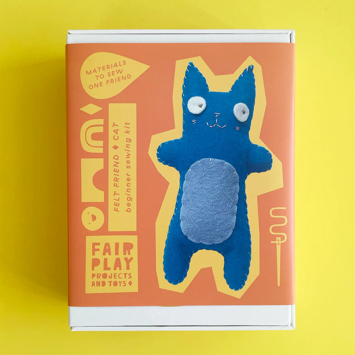 Blue Cat Felt Friends Sewing Kit by Fair Play Projects