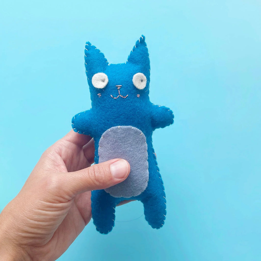 Blue Cat Felt Friends Sewing Kit by Fair Play Projects