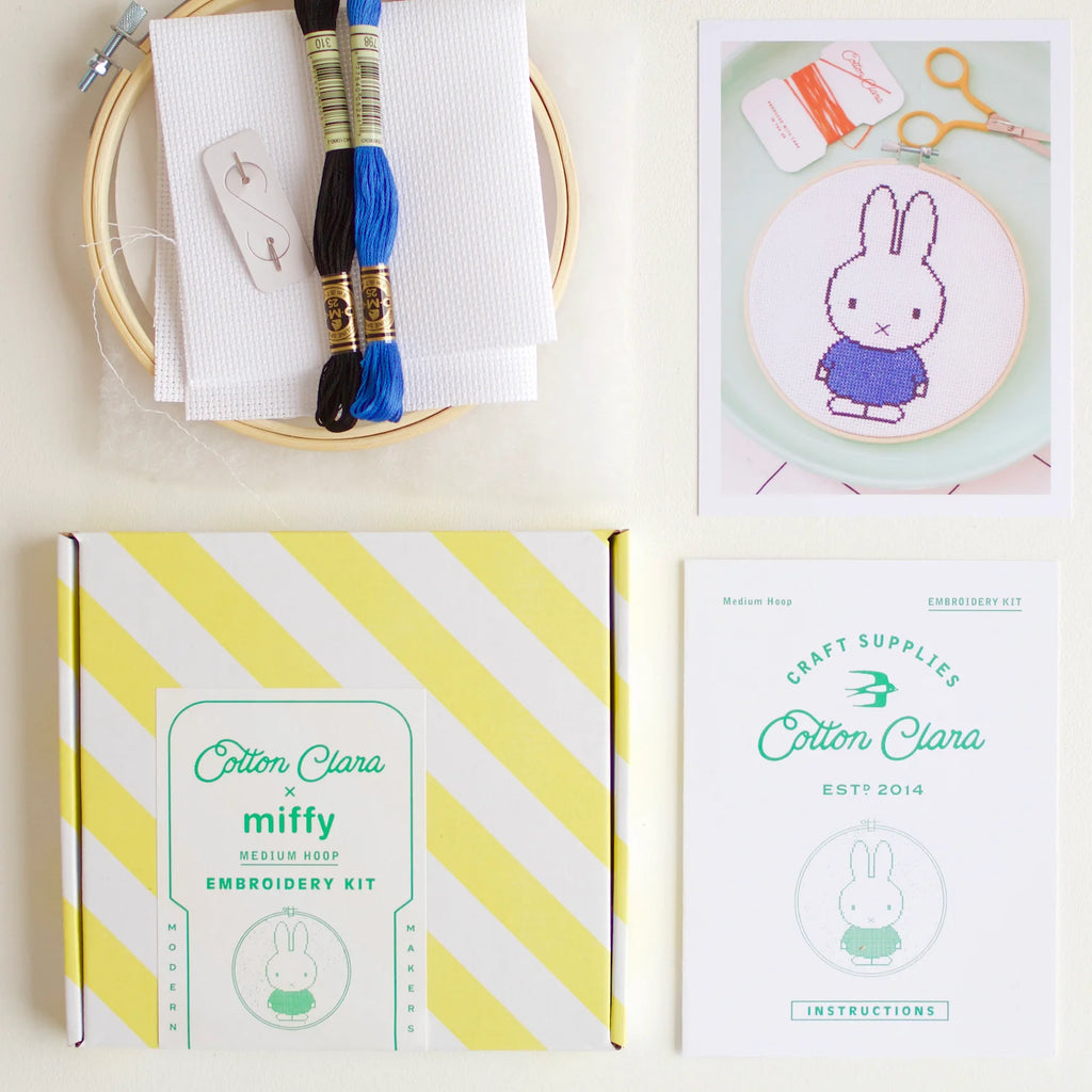 Miffy Blue Cross Stitch Kit by Cotton Clara