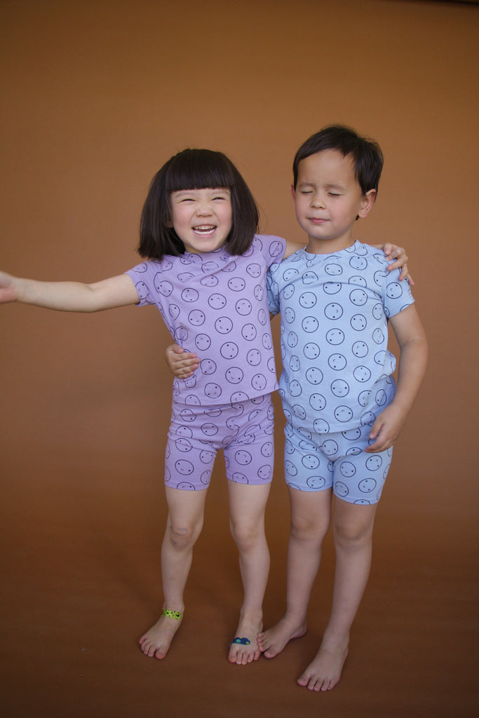 SALE Lilac Short Sleeved Happy Pajamas