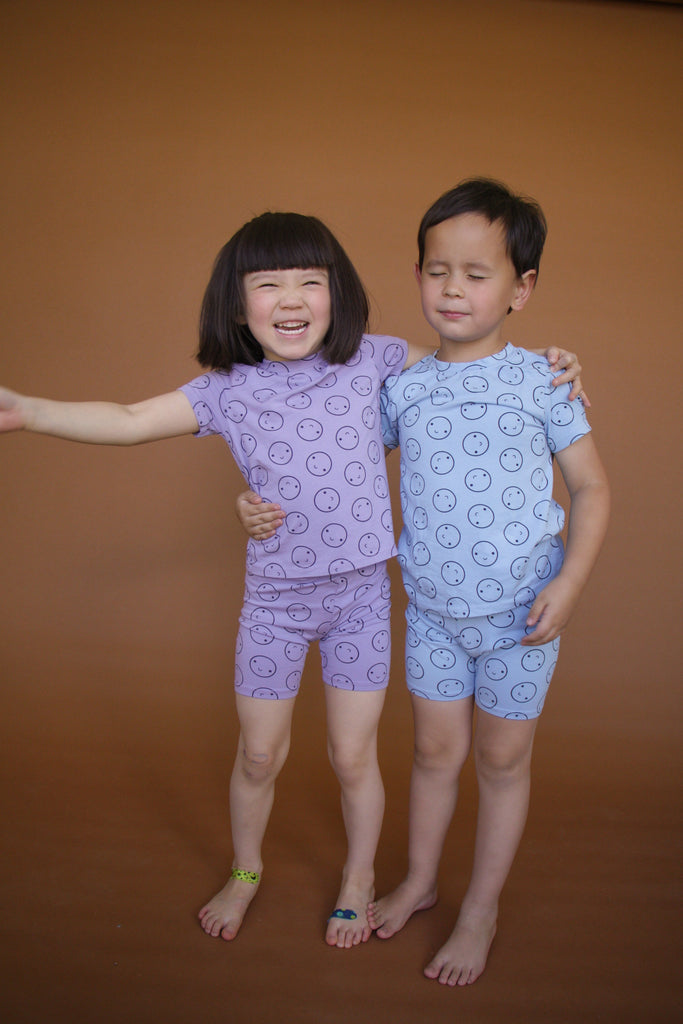 SALE Glacier Short Sleeved Happy Pajamas