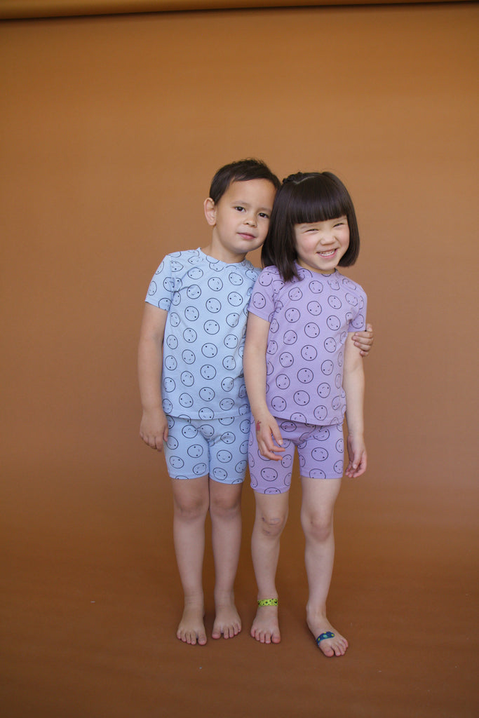 SALE Lilac Short Sleeved Happy Pajamas