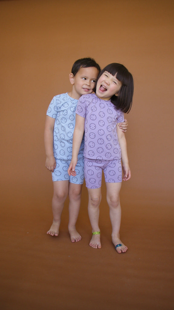 SALE Glacier Short Sleeved Happy Pajamas