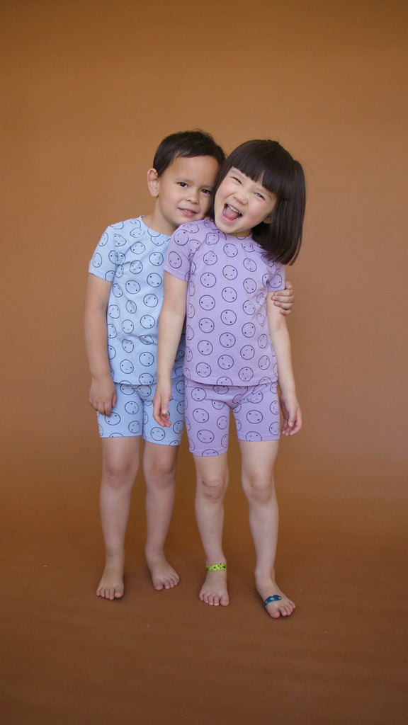 SALE Lilac Short Sleeved Happy Pajamas