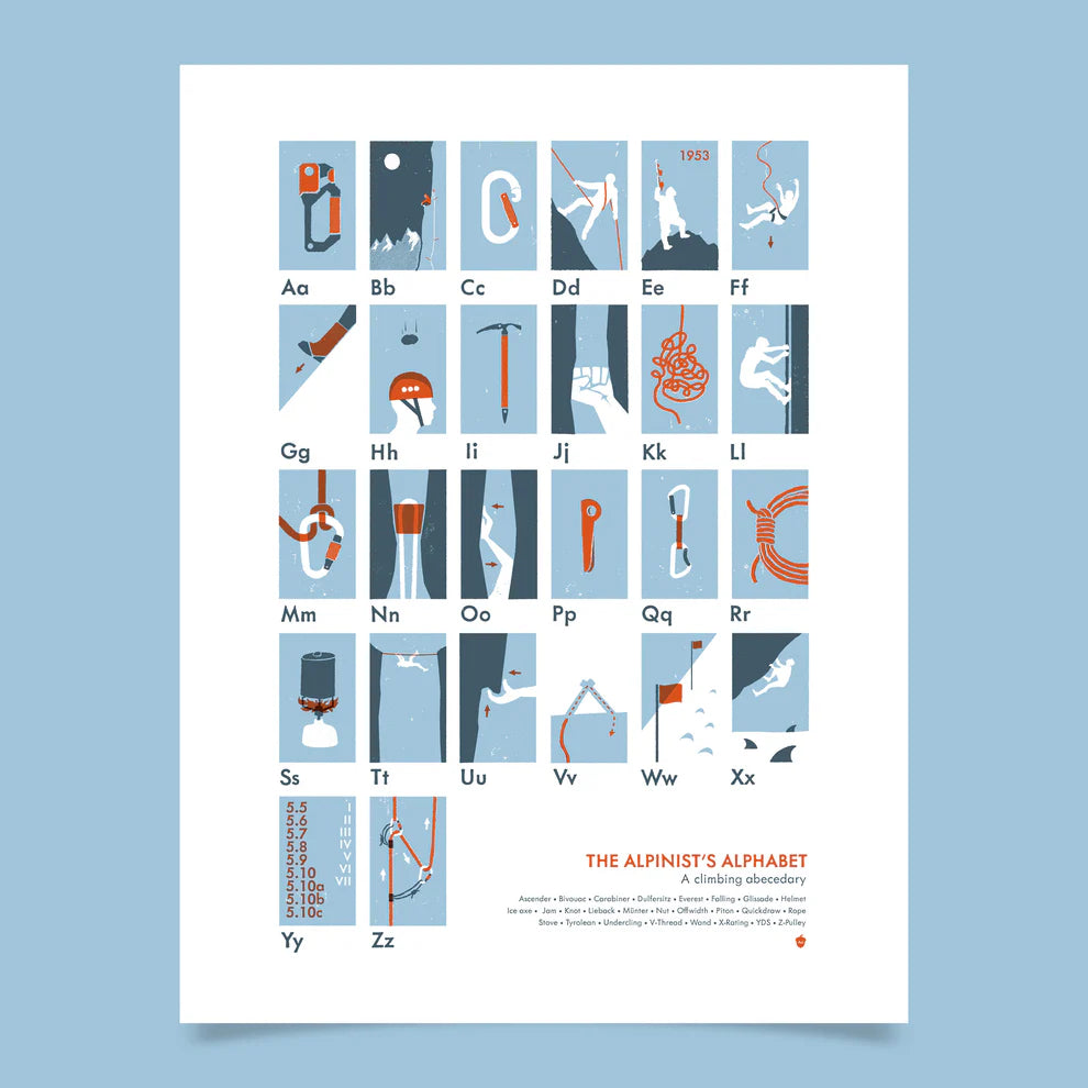 The Alpinist's Alphabet Print by My Outdoor Alphabet