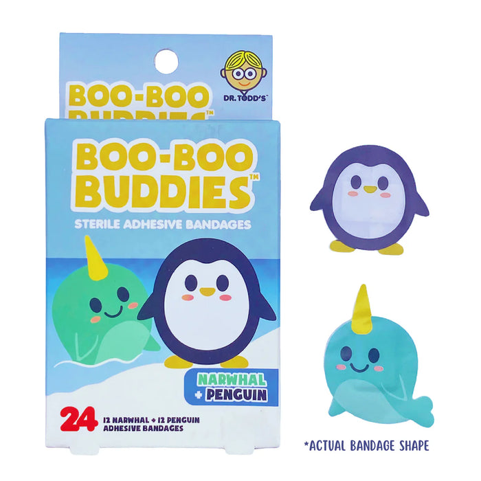 Narwhal and Penguin Bandages by Boo Boo Buddies