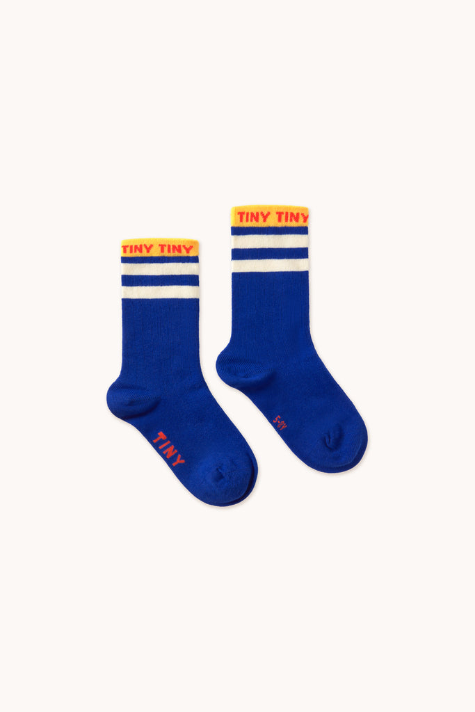 Tiny Medium Stripe  Socks - Ultramarine by Tinycottons