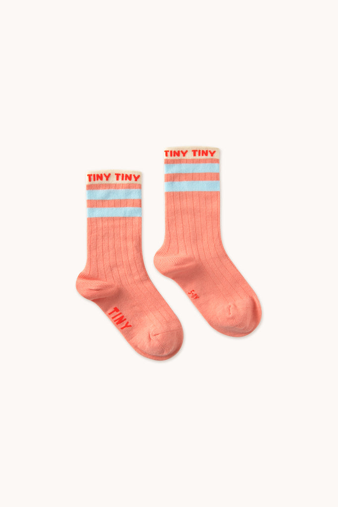 Tiny Medium Stripe Socks - Papaya by Tinycottons