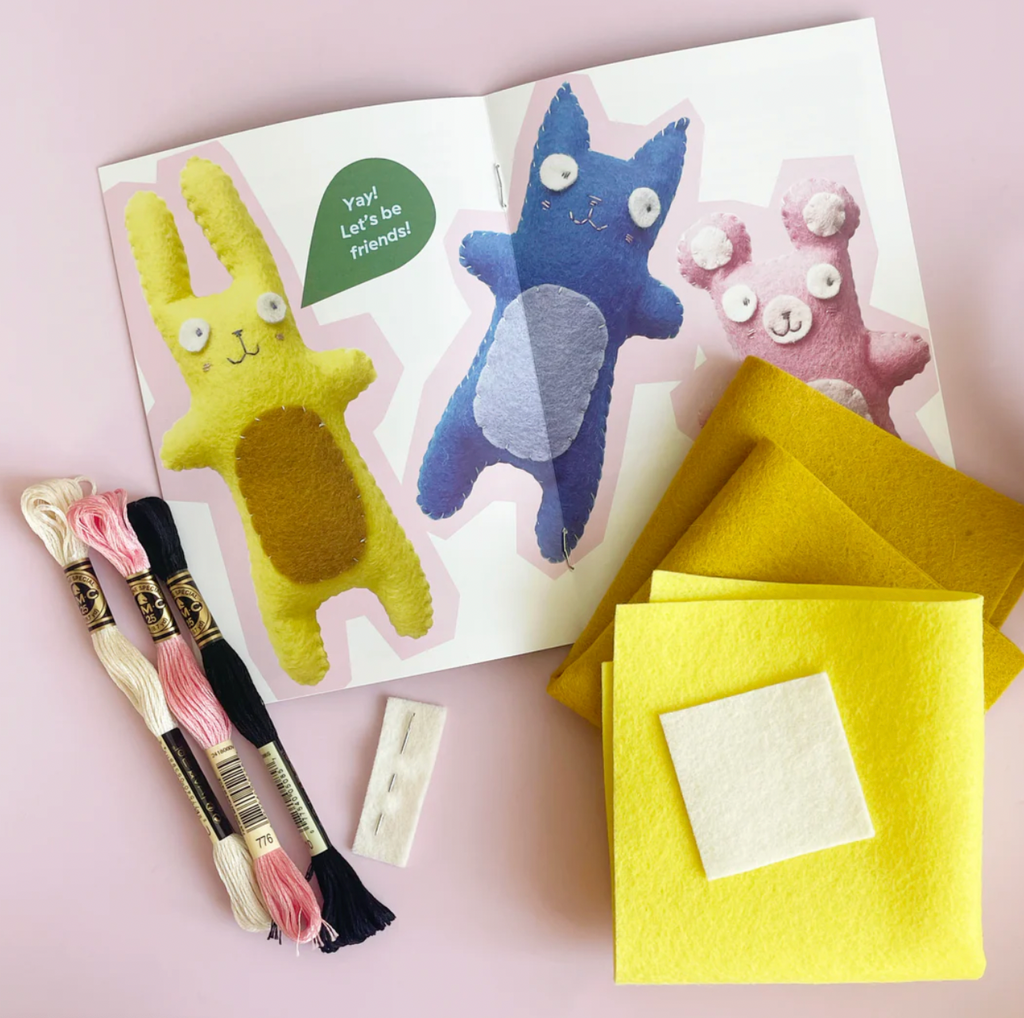 Yellow Bunny Felt Friends Sewing Kit by Fair Play Projects