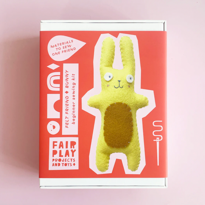 Yellow Bunny Felt Friends Sewing Kit by Fair Play Projects