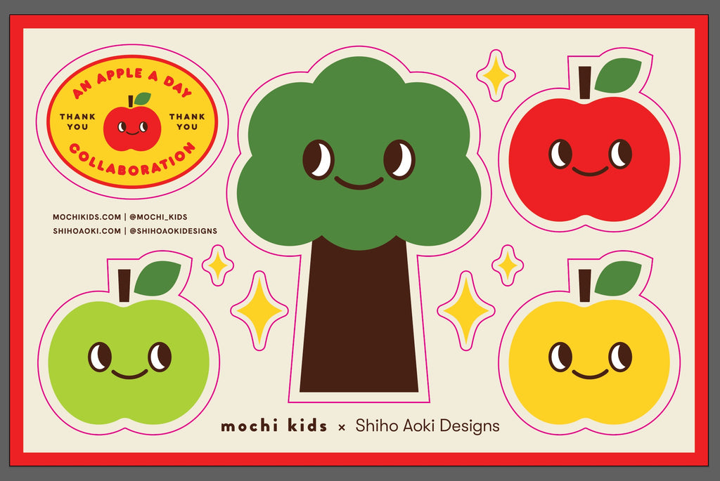 An Apple a Day Sticker Sheet by Shiho Aoki Designs X Mochi Kids