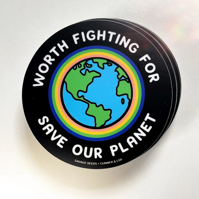 Worth Fighting For Save Our Planet Sticker by Gunner and Lux