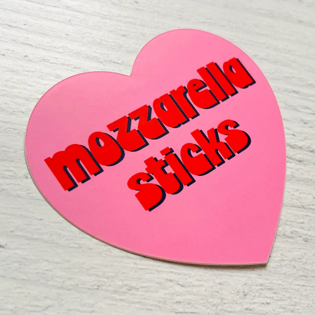 Mozzarella Sticks Heart Sticker by The Silver Spider