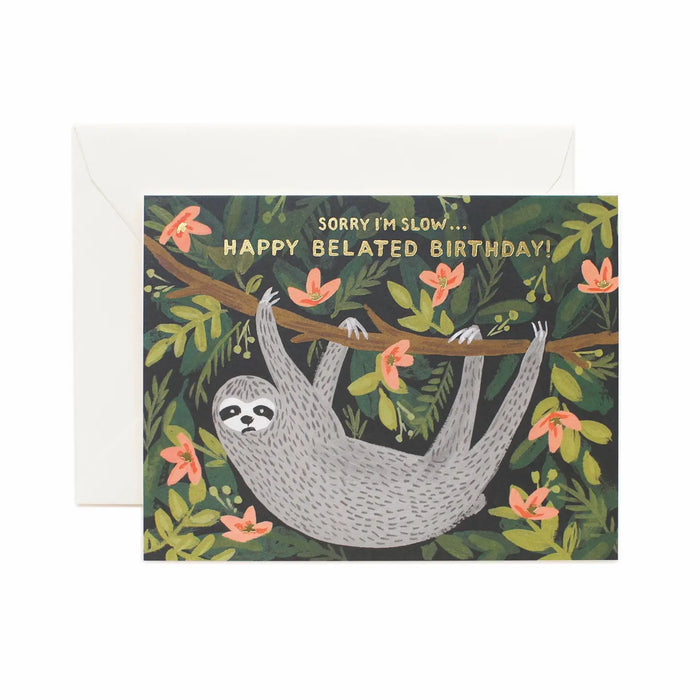 Sloth Belated Birthday Card by Rifle Paper Co.