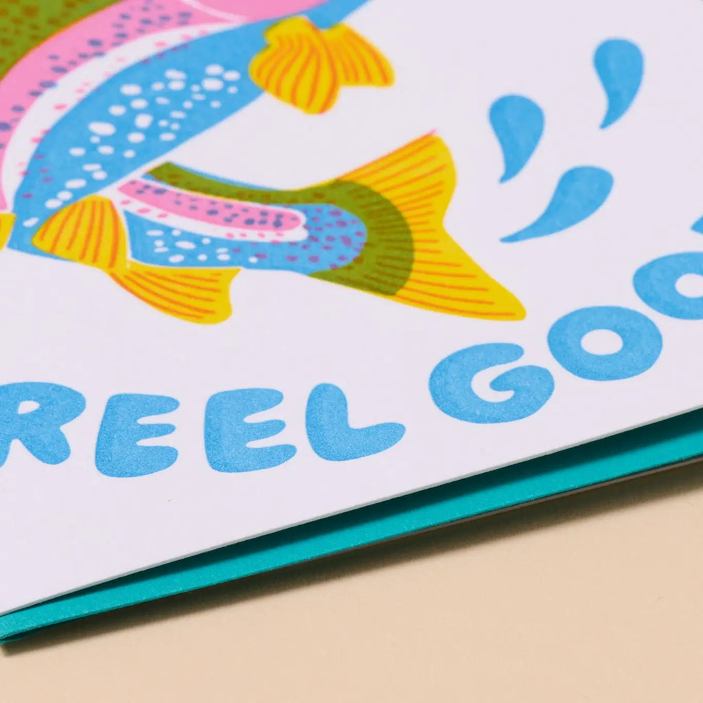 Reel Good (Trout) Letterpress Fish Birthday Card by And Here We Are