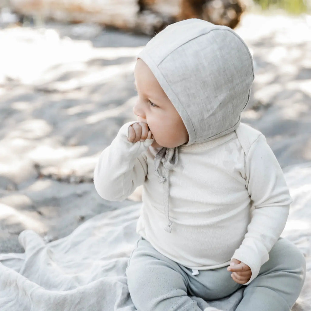 Sand Linen Cotton Lined Bonnet by Briar Baby